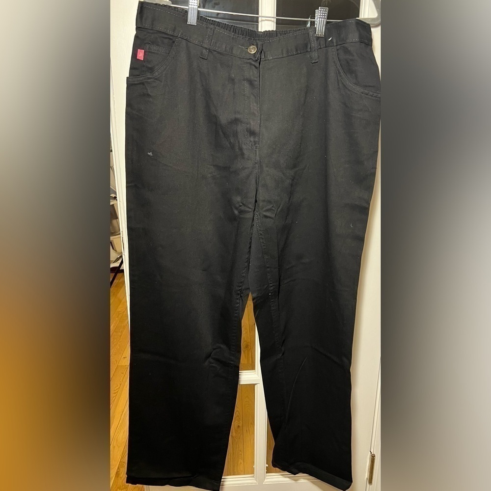Woman Within Classic Black Cotton Denim Straight-Leg Jeans - Size 18W - NWOT